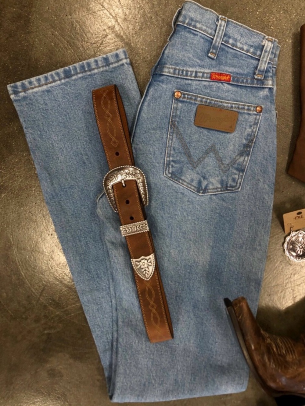 Wrangler Light Blue Denim Jeans with Branded Patch